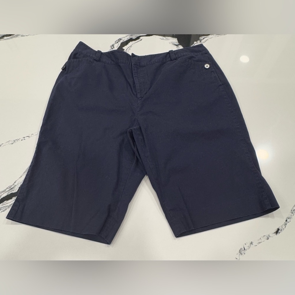 Lauren Ralph Lauren Petite Navy Chino Shorts 14P